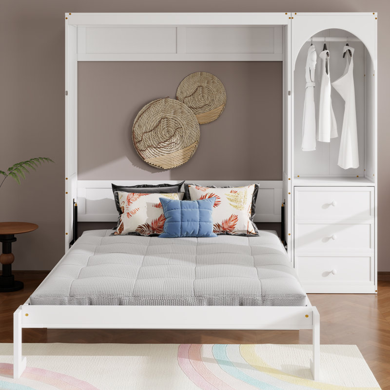 Commode murale avec lit escamotable Murphy, White