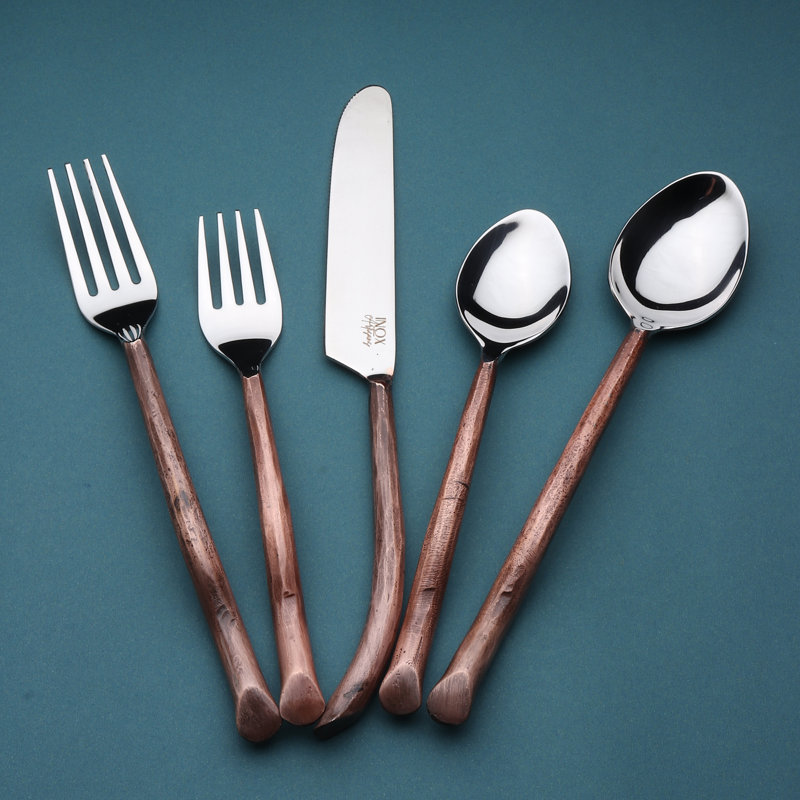 Ensemble de couverts Inox Twig Design, Cuivre, 4
