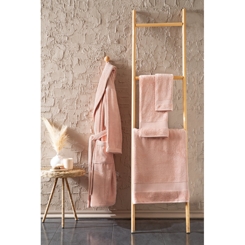 Peignoir mi-mollet en coton avec poches Labarbera, G / TG, Rose