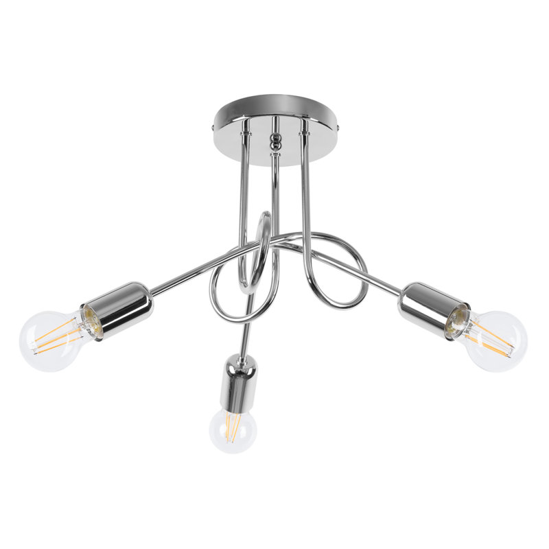 Abyad Chandelier, 35cm H x 45cm W x 45cm D, Grey, 3 Lights
