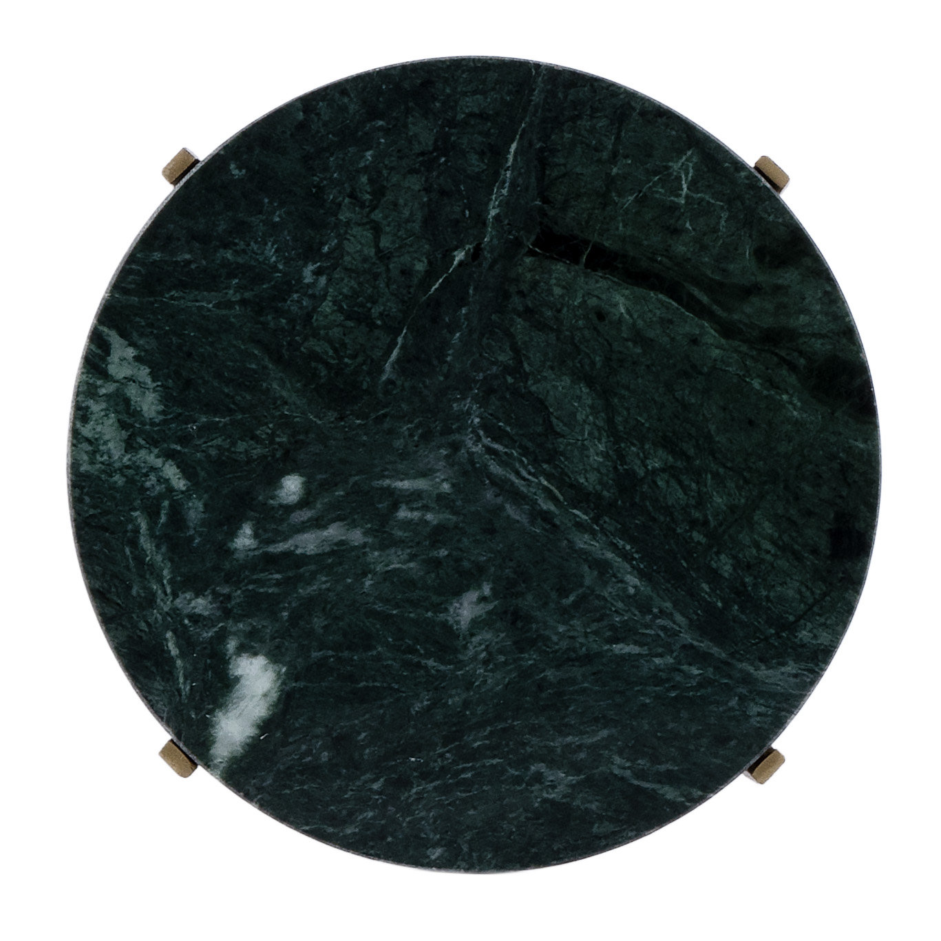 Lia 9" Genuine Marble End Table, Green Marble/Gold