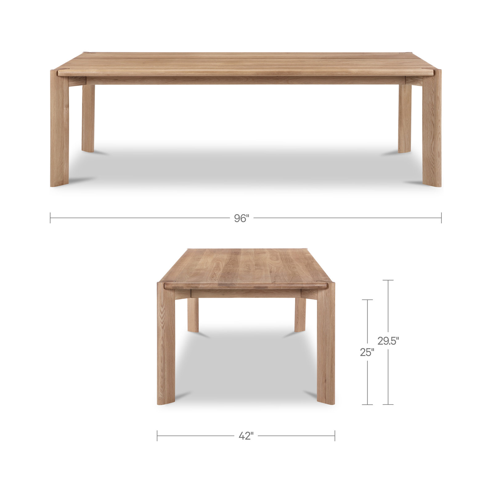 Leola Ash Solid Wood Dining Table, Natural Oak