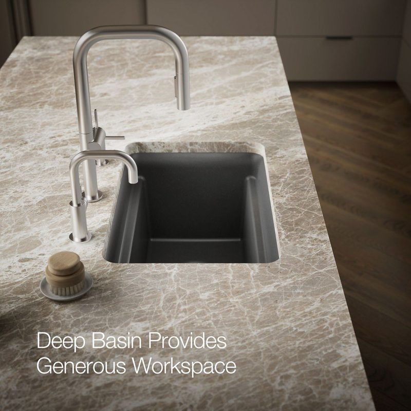 Cairn 27-1/2 in. X 18-5/16 in. X 12-5/8 in. Undermount Utility Sink, Matte Graphite