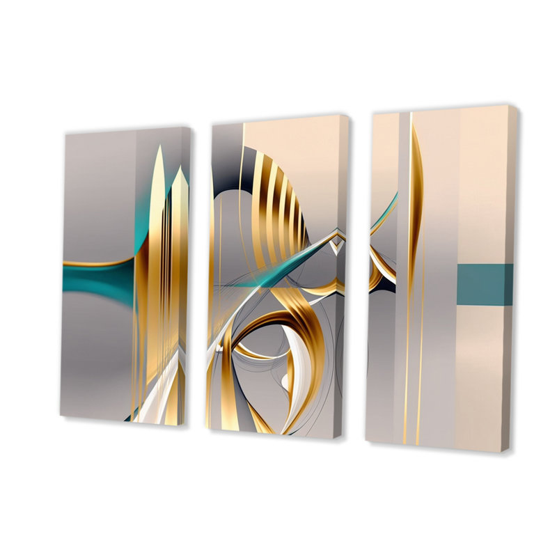 Jannie - Ensemble d'impressions sur toile Fractals, H 32 po x l 48 po x P 1 po