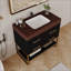 Meuble-lavabo moderne 36 po avec plateau en pierre frittée-665273131
