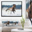 Paysage «Horse Run in Winter», reproduction de photo sur toile tendue encadrée-26671258