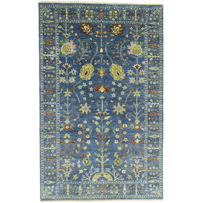 Tapis oriental bleu Oushak Chobi