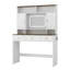 Table de maquillage Farmhouse, coiffeuse de 43 po de large avec miroir éclairé et tiroir de maquillage, grande coiffeuse moderne avec porte-séchoir pour chambre à coucher, blanc