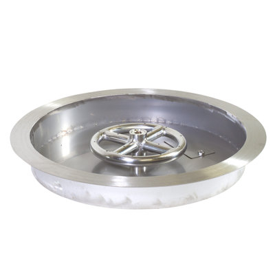 Foyer encastré rond en acier inoxydable 13 po avec brûleur de 6 po