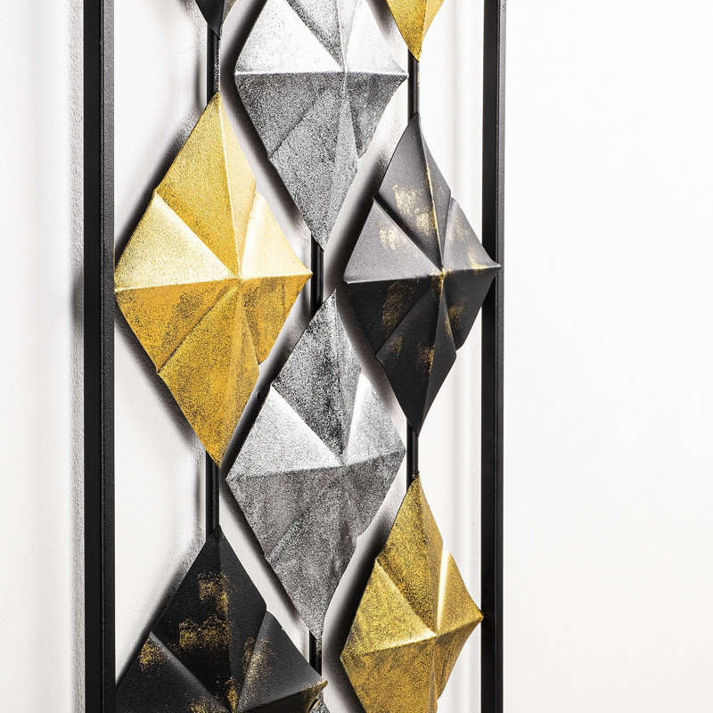 Stylish Decorative Metal Wall Accessory, Hand-Painted, 14.9 x 37.4 inches | 100% Metal Construction, Thickness: 0.06 inches | Unique Color Variations, Easy Wall Mounting for Home Decor & Modern Aesthetics