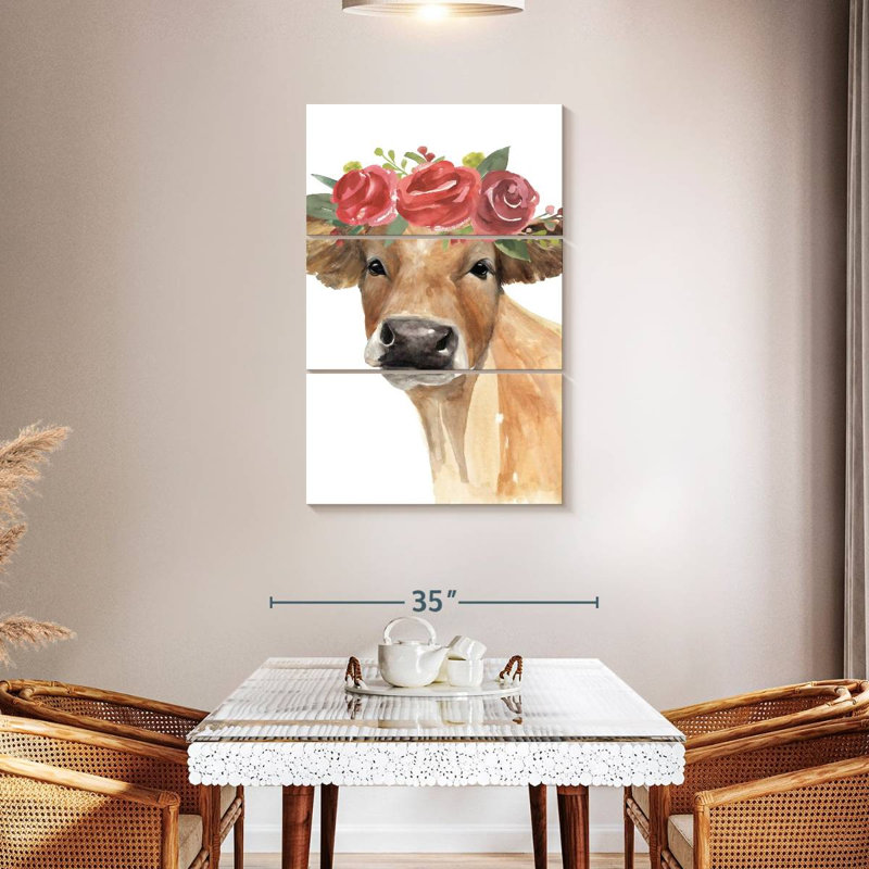 Brampt Flowered Cow II, 45" H x 28" W
