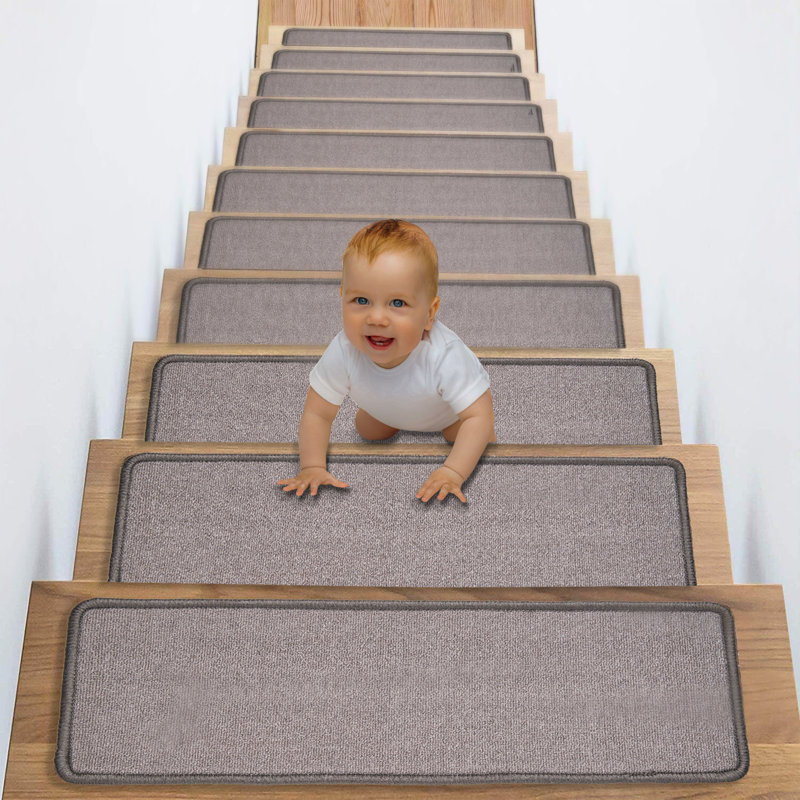 Tapis d'escalier Amelee, Gris clair