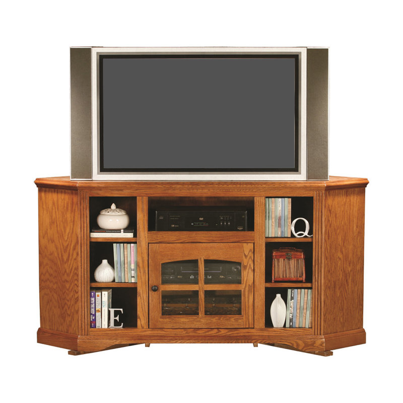 Rafeef Unfinished TV Stand for TVs up to 75", Medium Oak