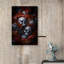 Crânes et fleurs dans un décor sombre Moody foncé, œuvre d'art moderne, décor-101165722-101165720