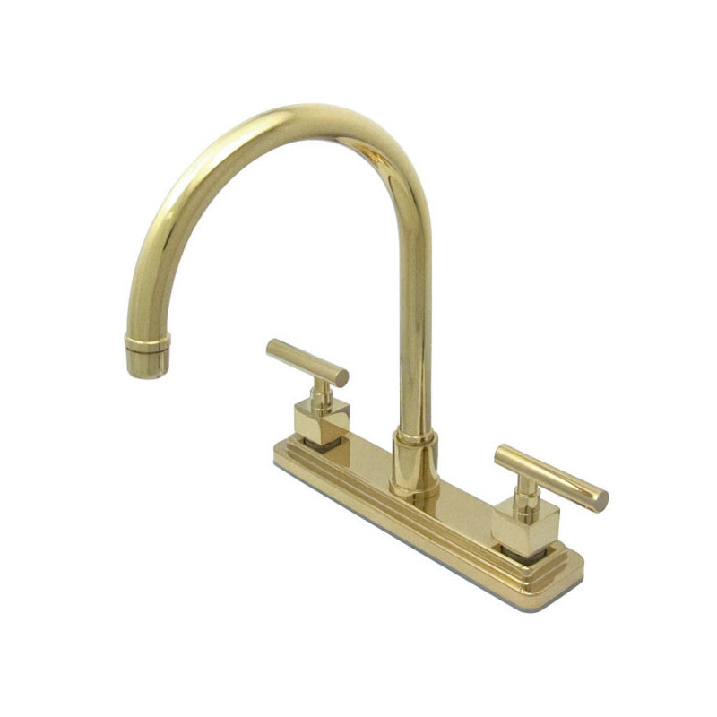 Rio Double Handle Kitchen Faucet, Polished Brass