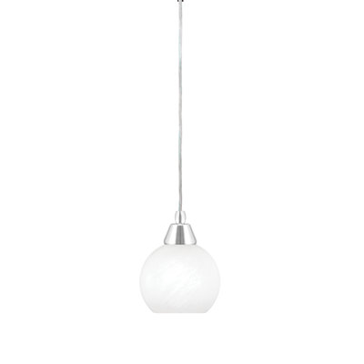 Mini-luminaire suspendu tout verre avec verre de marbre blanc de 5,75 po