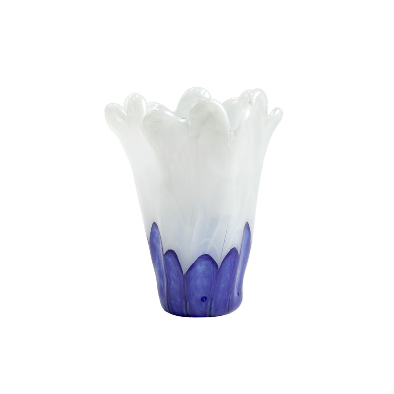 Onda Handmade Glass Table Vase, Cobalt