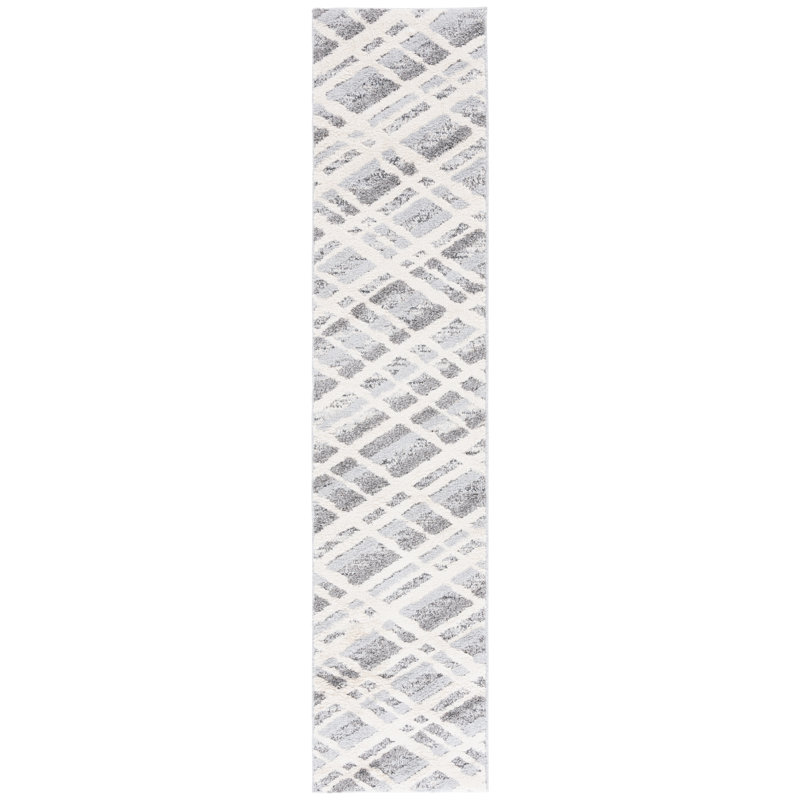 Martha Stewart Lucia Shag Performance Geometric Rug, Runner 2' x 8'