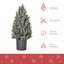 Arbre de Noël artificiel de 18 po de haut miniature enneigé et floqué neige avec décoration de Noël