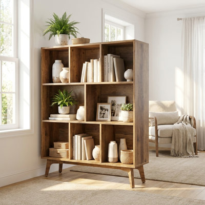 Modern 8-Cube 3-Tier Open Bookshelf