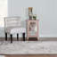 Tapis gris à motif floral à tissage plat-16363743