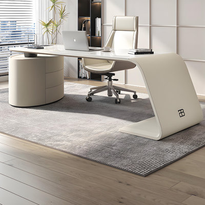 Bureau de 62,99 po en granit blanc italien minimaliste pour le bureau