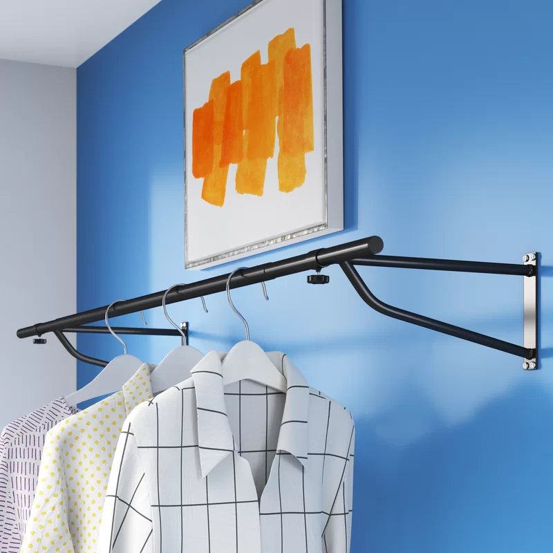 Fairhill 183cm Wall Mounted Clothes Rack, Powder Coated