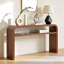 59.4'' Wood Console Table with Solid Wood Veneer and Curved Corners-1720879800