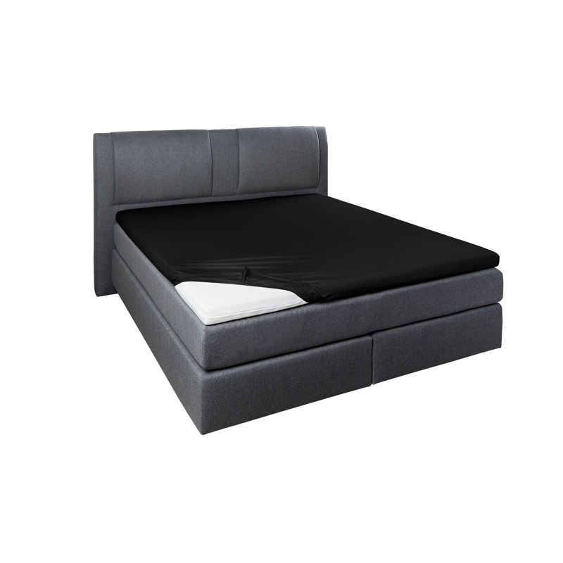 Cotton Blend Jersey Knit Fitted Sheet, 90 - 100cm x 200 - 220cm, Black