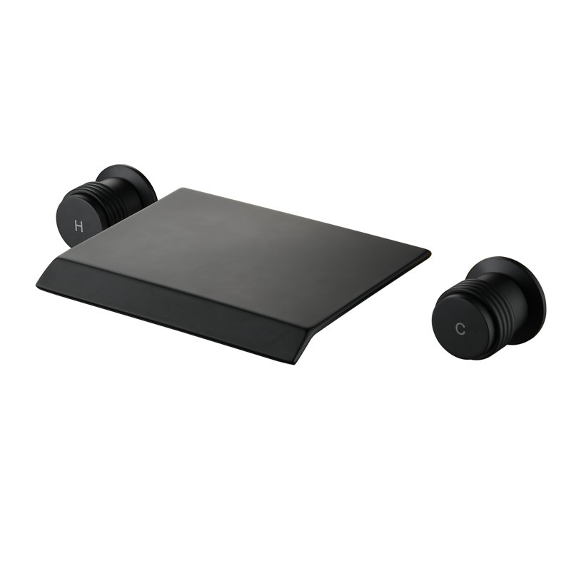 Wall Mounted Optional 2-handle Bathroom Faucet, Black
