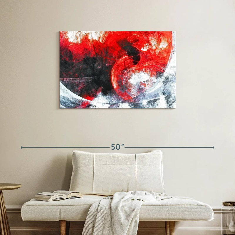 Avery Red Whirlpool Abstract, 24" H x 36" W