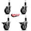 Ensemble de roulettes extensibles pivotantes en poly sur roulettes 2 freins SCC PLB 4 po x 1-1 / 4 po-101301177