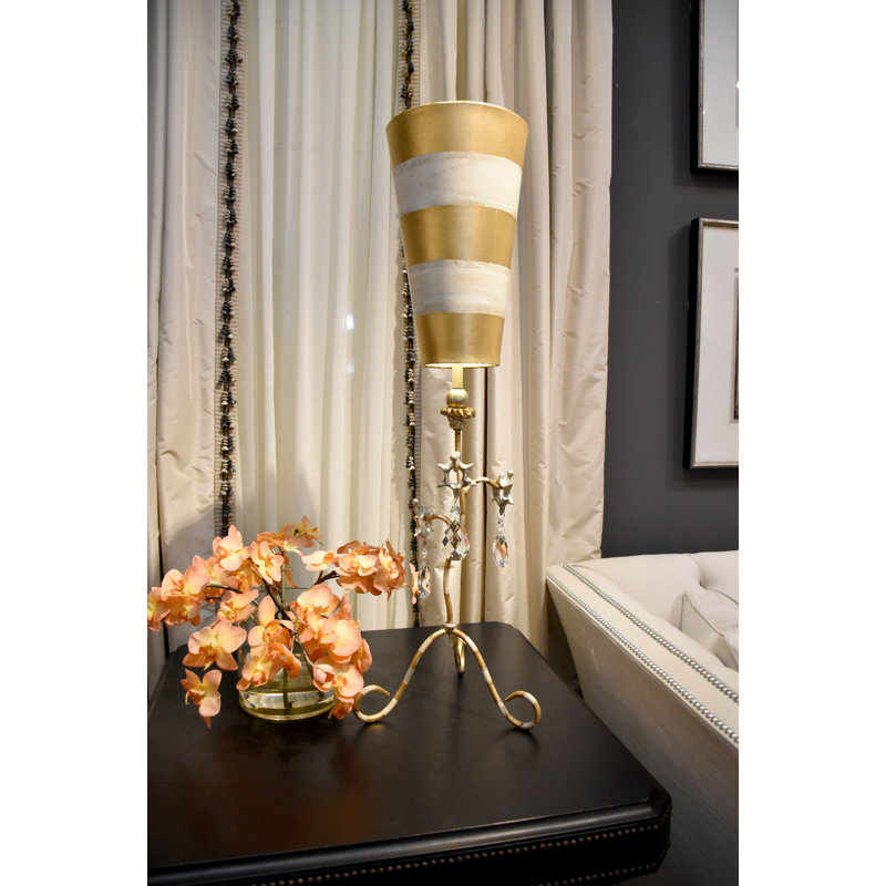Tivoli 38" Tripod Table Lamp, Gold/Cream