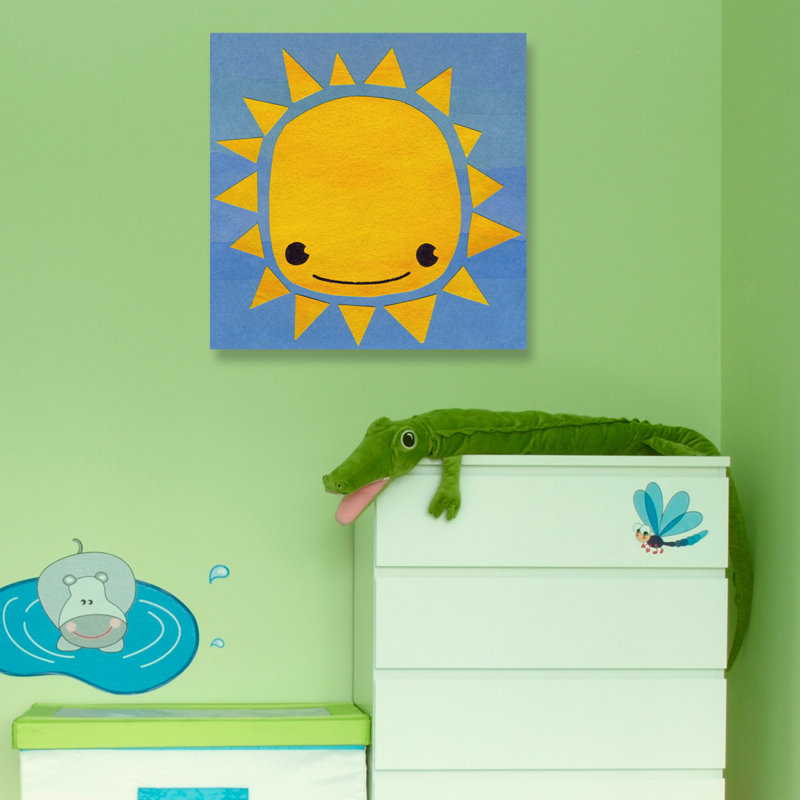 Soleil, art sur toile tendue, H 12 po x l 12 po x P 1,5 po