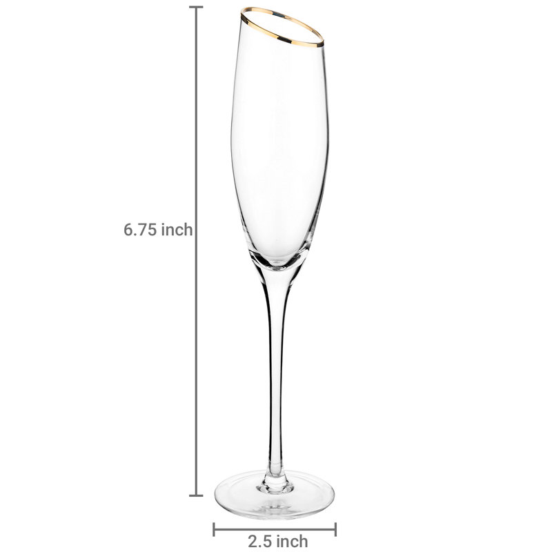 4 Piece 710ml Glass Flute Set