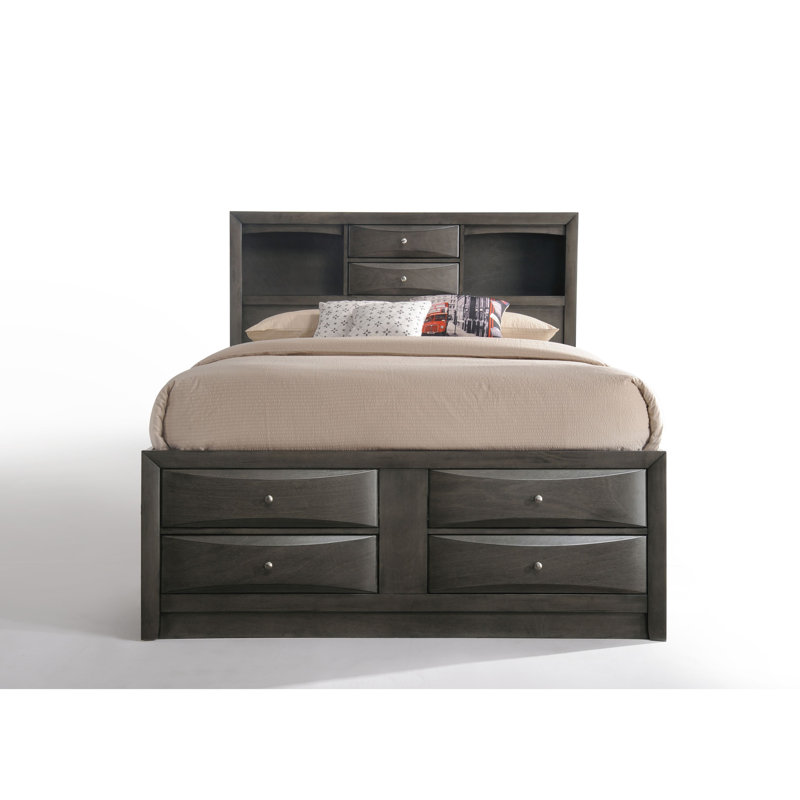 Ellisson Standard Bed with Drawers, Queen, Gray