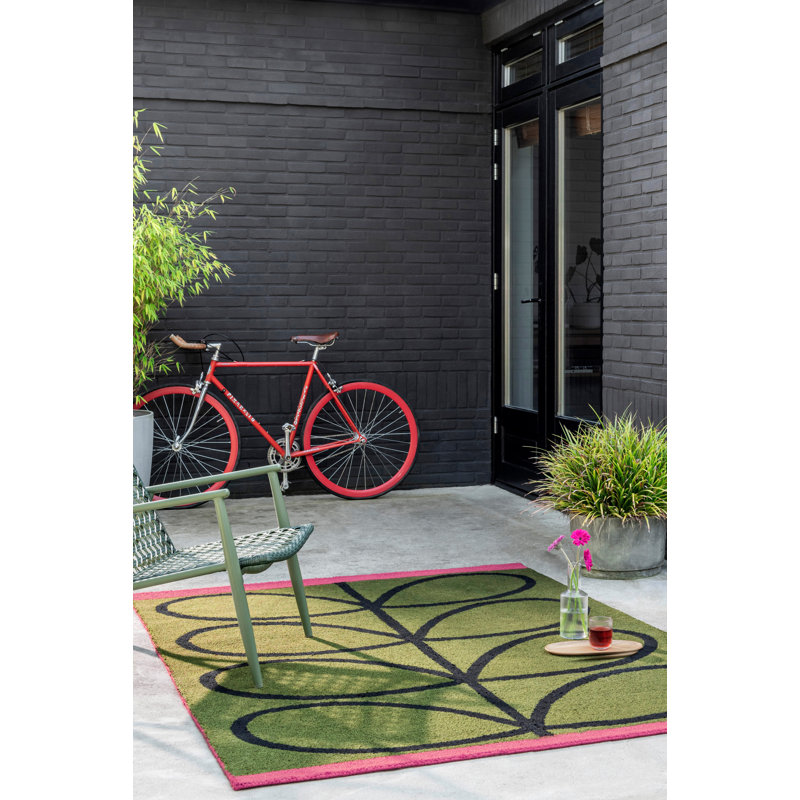 Linear Stem Hand Tufted Floral Area Rug, Rectangle 5'3" x 7'7"