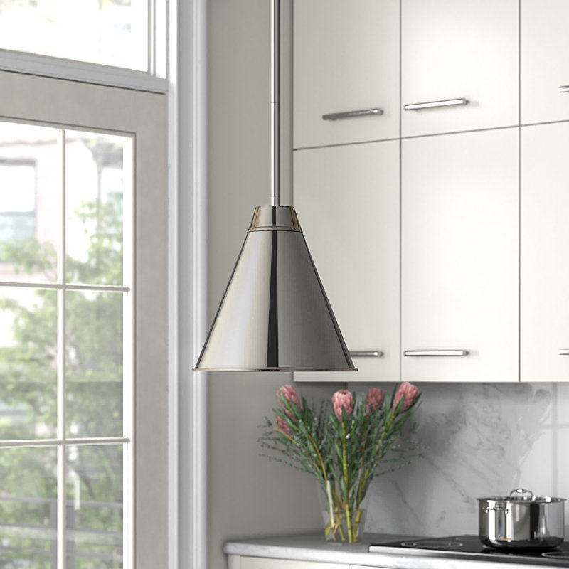 Luminaire suspendu à intensité réglable 1 lumière Haveman, H 15,5 po x l 12 po x P 12 po, Nickel poli