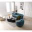 Canapé incurvé moderne bleu Mid-Century, canapé 3 places Cloud