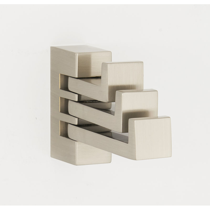 Linear Triple Robe Hook, Satin Nickel
