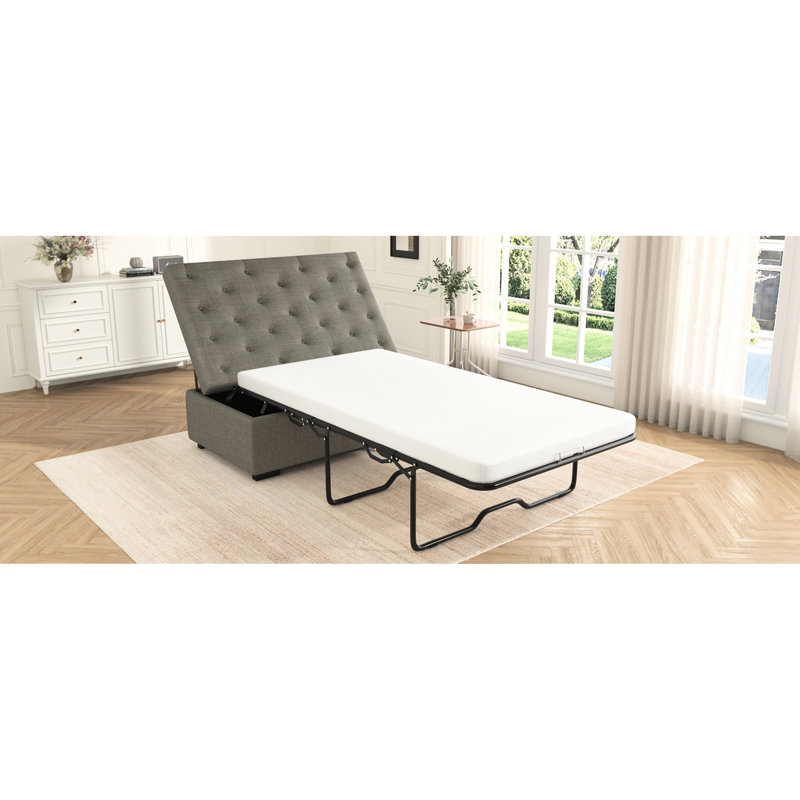 Matelas à mémoire de forme pliable, convertible, 49,6 po, facile à utiliser,, Grey
