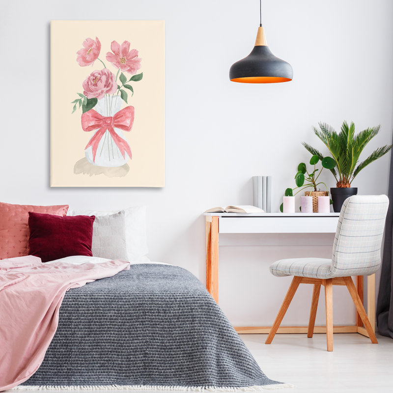«Chic Vase Of Pink» par Lucille Price, H 45 po x l 30 po