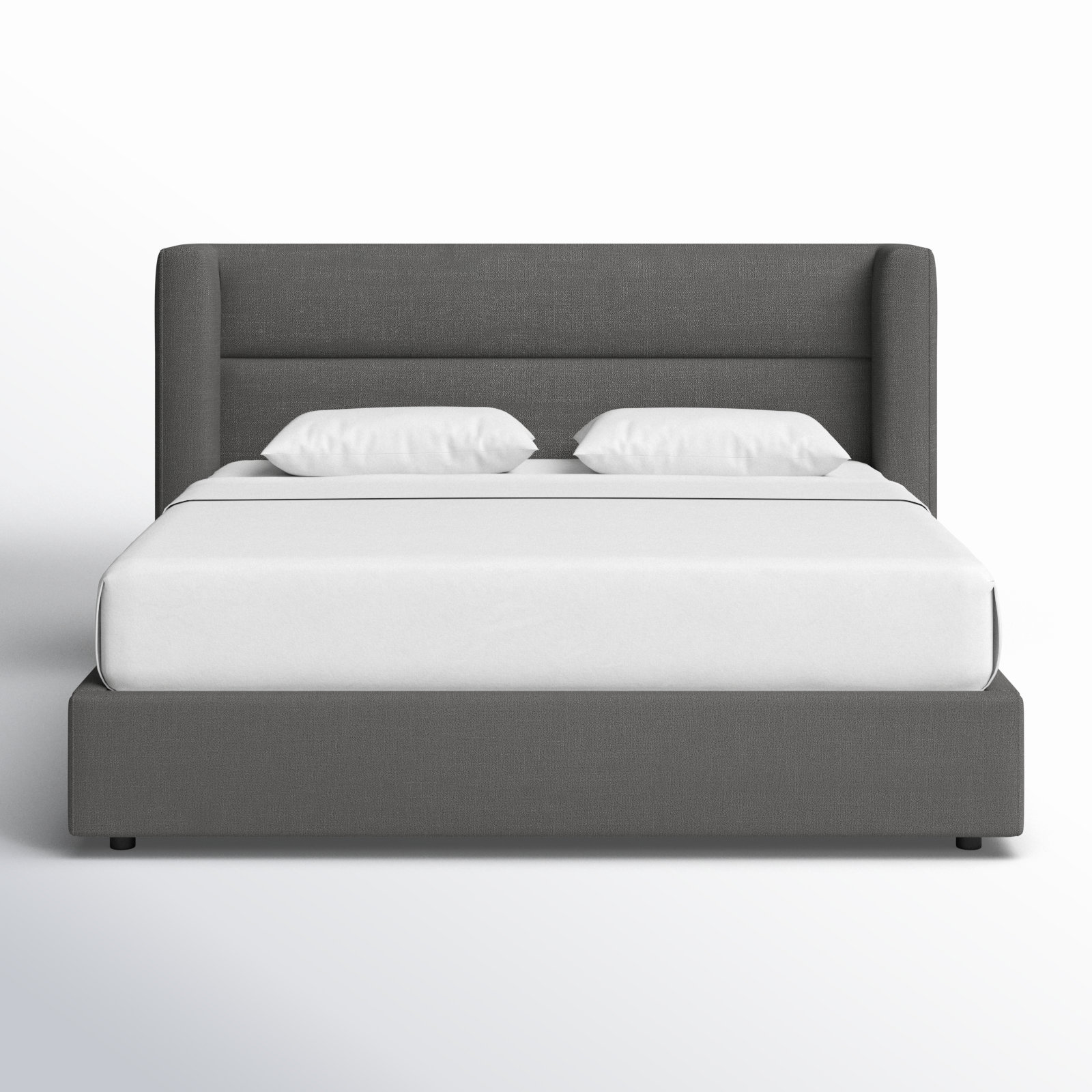 Jayla Platform Bed, King, Effie Smoke Performance Linen