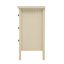 Buffet moderne à 3 tiroirs et 2 portes avec finition grain de bois, texture en forme de losange et poignées confortables Armoire de rangement élégante Poignées noires, charnières en métal, espace réglable