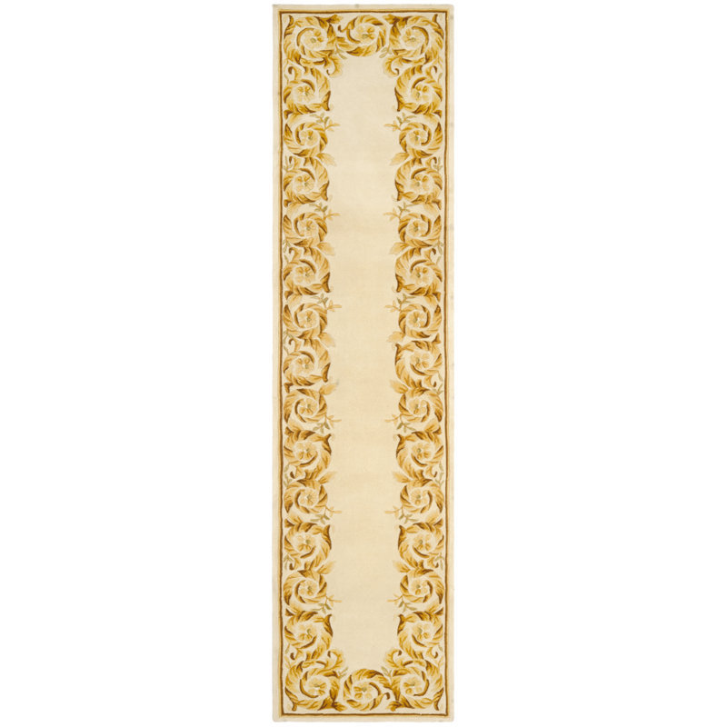 Lenora Naples Hand Tufted Wool Pile Floral Rug, Runner 2'6" x 10'