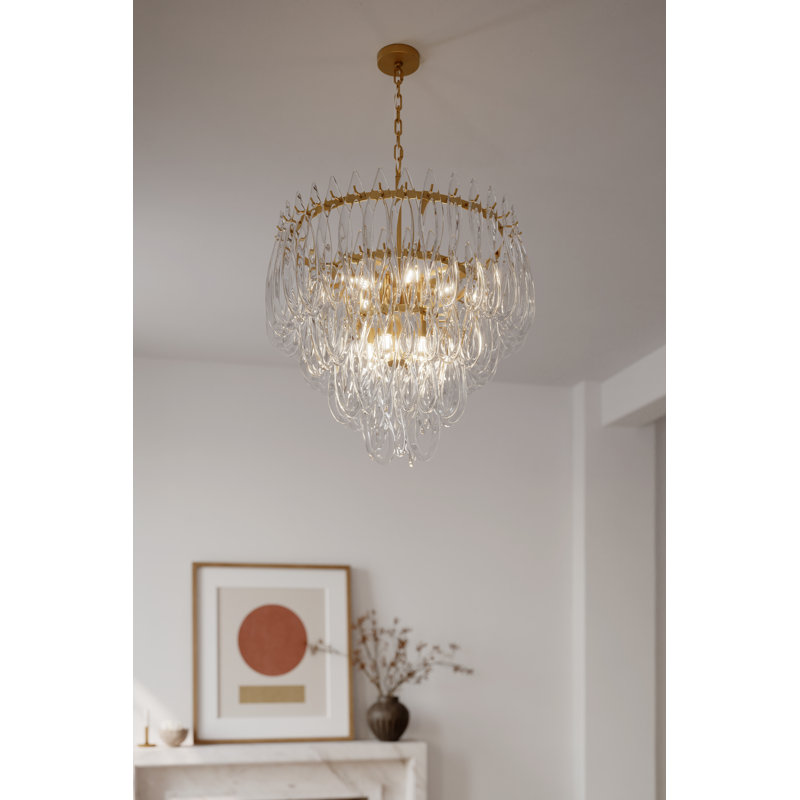 Luminaire suspendu 31,75 po Glassara, 10 lumières, H 37,5 po x l 31,75 po x P 31,75 po
