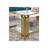 Wood Console Table with  Glass Top, Golden Stainless Steel-1468306356