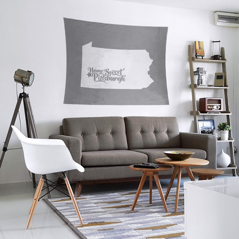 Tapisserie de Pittsburgh en Pennsylvanie, H 88 po x l 104 po, Gris