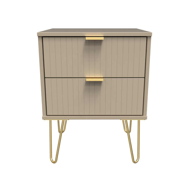 Beranda 45cm W Manufactured Wood Bedside Table, Mushroom Matt