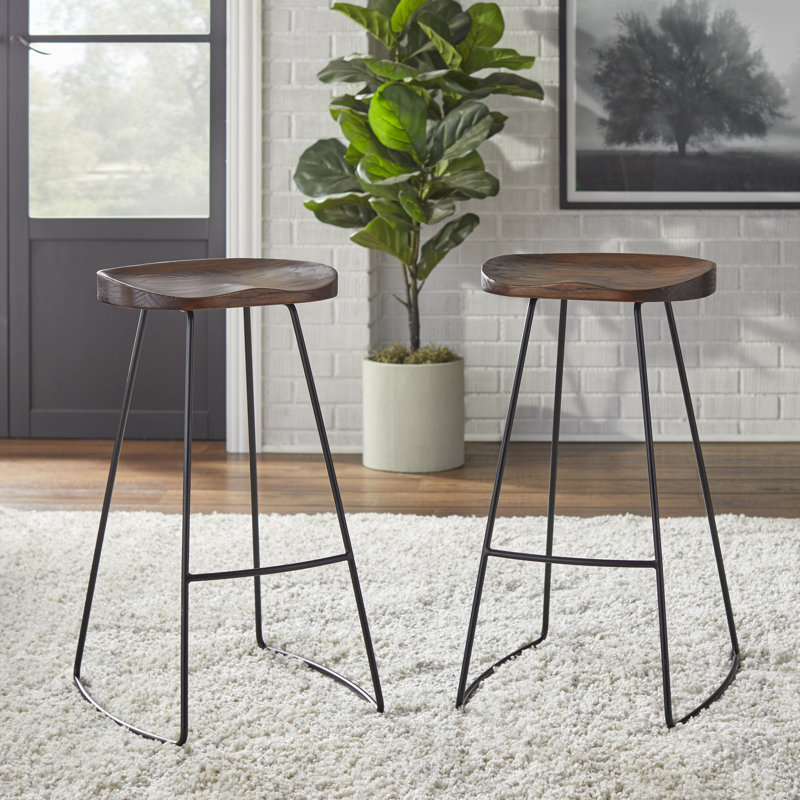 Bussard Bar & Counter Stool, Bar Stool (30.3" Seat Height), Walnut
